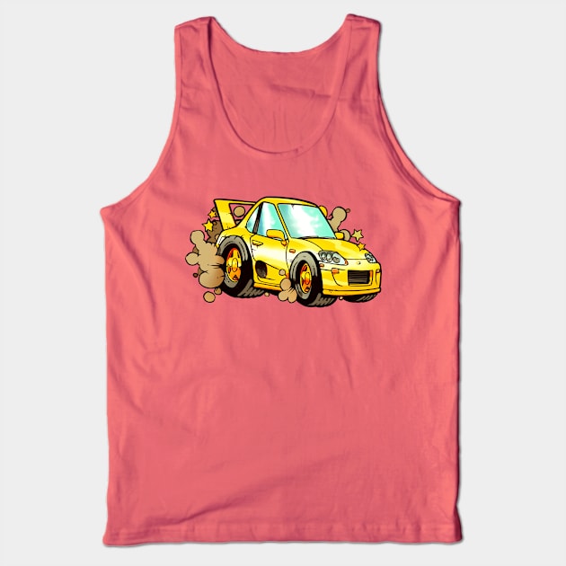 Cute Car Chibi Yellow Tank Top by CreativeOpus
